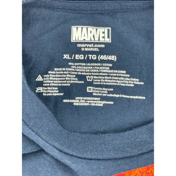 Marvel Comics Captain America Men's Blue Long Sleeve Graphic Tee T Shirt Size XL - Picture 4 of 7